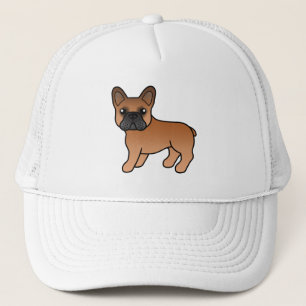 Rode Franse Bulldog Schattige Cartoon Hond Trucker Pet