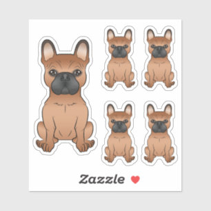 Rode Franse Bulldog Schattige Cartoonhond Illustra Sticker