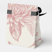 Rode Franse Floral Toile Floral Bedankdoosjes (Achterkant)