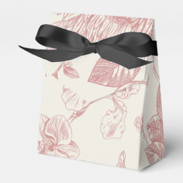 Rode Franse Floral Toile Floral Bedankdoosjes