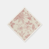 Rode Franse Floral Toile Floral Servet (Hoek)