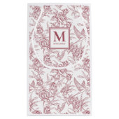 Rode Franse Monogram Toile Klein Cadeauzakje (Achterkant)
