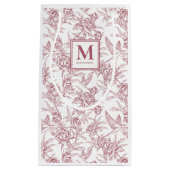 Rode Franse Monogram Toile Klein Cadeauzakje (Voorkant)
