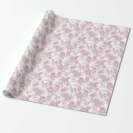 Rode Franse Toile Cadeaupapier (Uitgerold)