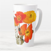 Rode & Fris Gekleurde Poppies Waterfles Latte Mok (Rechterhoek)