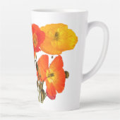 Rode & Fris Gekleurde Poppies Waterfles Latte Mok (Rechts)