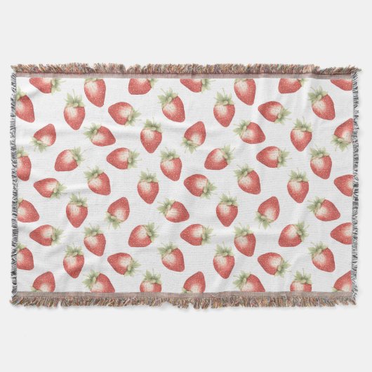 Rode Fruit Aardbeien Deken (Voorkant)