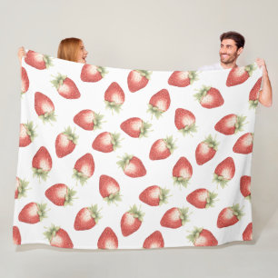 Rode Fruit Aardbeien Fleece Deken