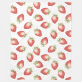 Rode Fruit Aardbeien Fleece Deken (Voorkant)