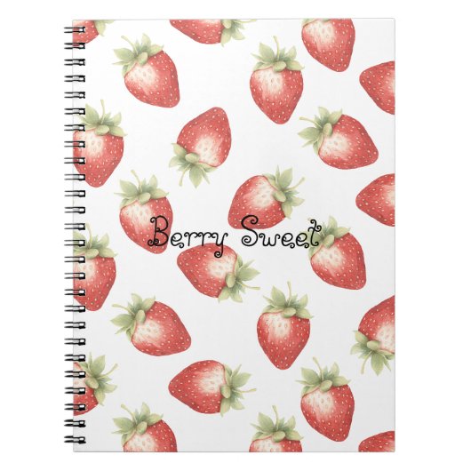 Rode Fruit Aardbeien Notitieboek (Voorkant)