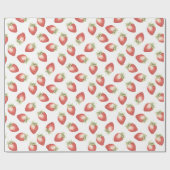 Rode Fruit Aardbeien Verjaardag Cadeaupapier (Vlak)