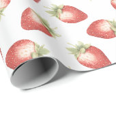Rode Fruit Aardbeien Verjaardag Cadeaupapier (Rol Hoek)