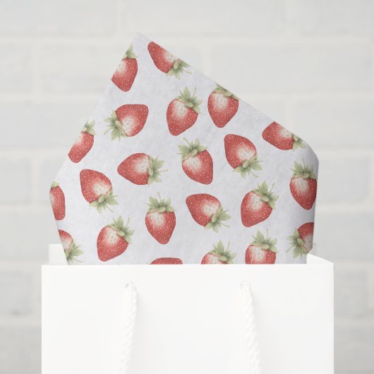 Rode Fruit Aardbeien Verjaardag Tissuepapier (Cadeauzakje)