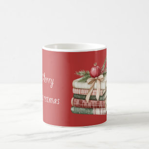 Rode Fruit Granaat Boeken Kerstmis Koffiemok