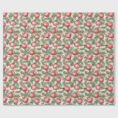 Rode Fruit Granaat Kerst Cadeaupapier (Vlak)