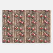 Rode Fruit Granaat Kerst Inpakpapier Vel (Voorkant 3)
