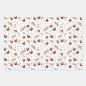 Rode Fruit Granaat Kerst Inpakpapier Vel (Voorkant 2)