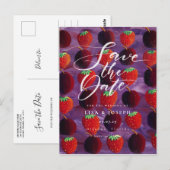 Rode Fruit Land Script Save the Date Briefkaart (Voorkant / Achterkant)