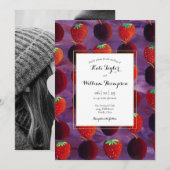 Rode Fruit Landelijke Foto Trouw Uitnodiging (Voorkant / Achterkant)