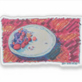 Rode Fruitkom Sticker (Voorkant)