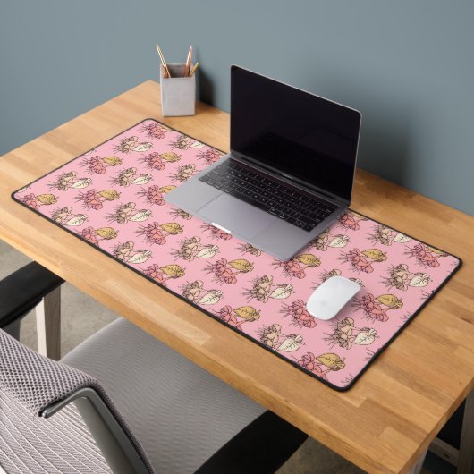 Rode Fuchsia Bloemen Patroon Bureaumat (Kantoor 2)