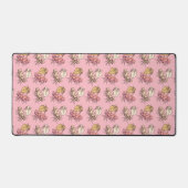 Rode Fuchsia Bloemen Patroon Bureaumat (Voorkant)