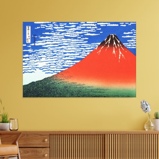 Rode Fuji Hokusai Ukiyo-e Japanse kunst Canvas Afdruk (Insitu (Woonkamer))