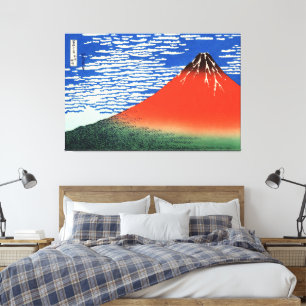 Rode Fuji Hokusai Ukiyo-e Japanse kunst Canvas Afdruk
