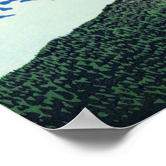 Rode Fuji Hokusai Ukiyo-e Japanse kunst Poster (Hoek)