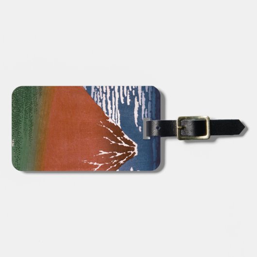 Rode Fuji, ook bekend als Fujiyama vulkaan Katsush Bagagelabel (Voorkant horizontaal)