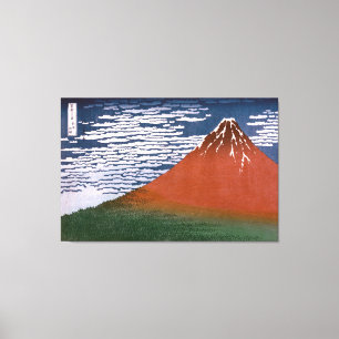 Rode Fuji, ook bekend als Fujiyama vulkaan Katsush Canvas Afdruk