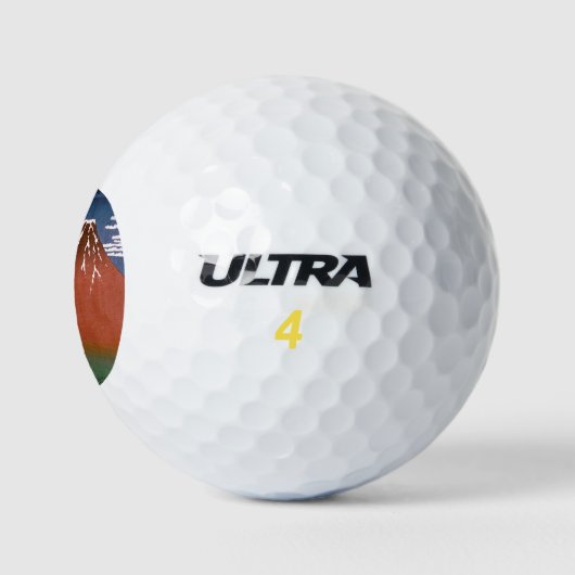 Rode Fuji, ook bekend als Fujiyama vulkaan Katsush Golfballen (Logo)