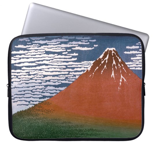 Rode Fuji, ook bekend als Fujiyama vulkaan Katsush Laptop Sleeve (Voorkant)