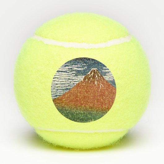 Rode Fuji, ook bekend als Fujiyama vulkaan Katsush Tennisballen (Achterkant)