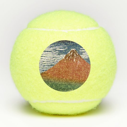Rode Fuji, ook bekend als Fujiyama vulkaan Katsush Tennisballen (Voorkant)