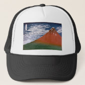 Rode Fuji, ook bekend als Fujiyama vulkaan Katsush Trucker Pet (Voorkant)