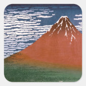 Rode Fuji, ook bekend als Fujiyama vulkaan Katsush Vierkante Sticker (Voorkant)