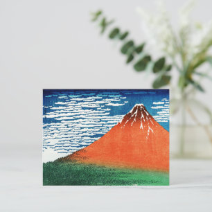Rode Fuji tekening Kanagawa Hokusai Briefkaart