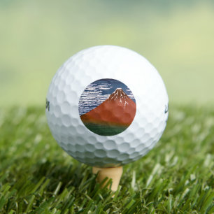 Rode Fuji, vulkaan Aka Fujiyama Katsushika Hokusai Golfballen