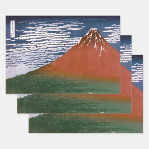 Rode Fuji, vulkaan Aka Fujiyama Katsushika Hokusai Inpakpapier Vel