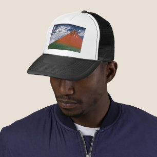 Rode Fuji, vulkaan Aka Fujiyama Katsushika Hokusai Trucker Pet