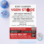 Rode Garens winkel Logo, winkeltje, karnenwinkel Flyer (Enkel)