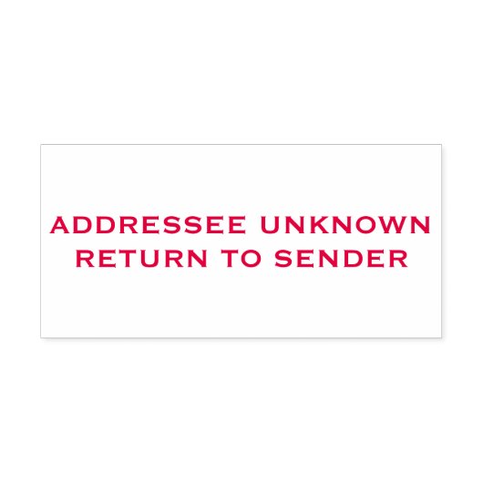 Rode geadresseerde Onbekend Terug naar afzender Zelfinktende Stempel (Design)