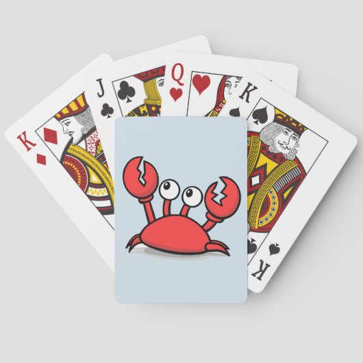 Rode geanimeerde krab speelkaarten (Achterkant)
