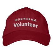 Rode Geborduurde Volunteershoedje Aangepaste Baseb Pet (Voorkant)