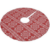 Rode gebreide sterren kerstboom rok (Gekanteld)