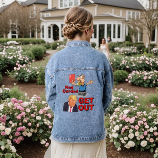 Rode Gecardeerde Spijkerjas Denim Jacket (Huwelijk Achterkant)