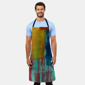 RODE GEEL BLAUW EN WITTE ABSTRACTE SCHIJVEN SCHORT (Gedragen)