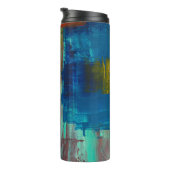 RODE GEEL BLAUW EN WITTE ABSTRACTE SCHIJVEN THERMOSBEKER (Geroteerd rechts)