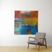 RODE GEEL BLAUW EN WITTE ABSTRACTE SCHIJVEN WANDKLEED (In Situ (horizontaal))